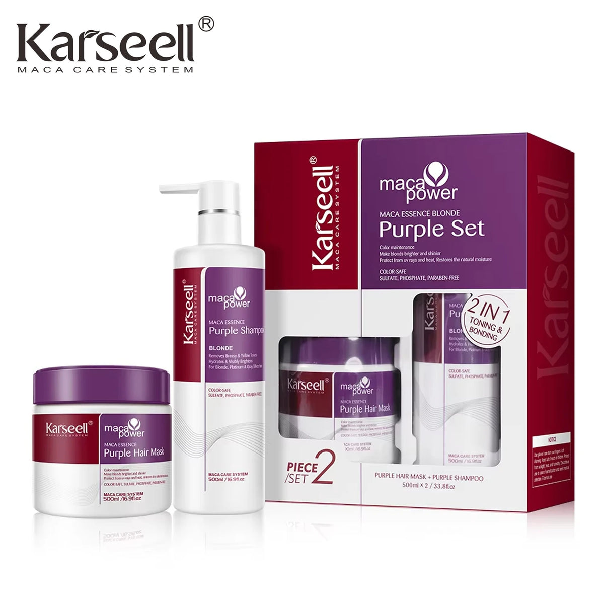 Kit Máscara Karseell: Violeta Neutralizadora