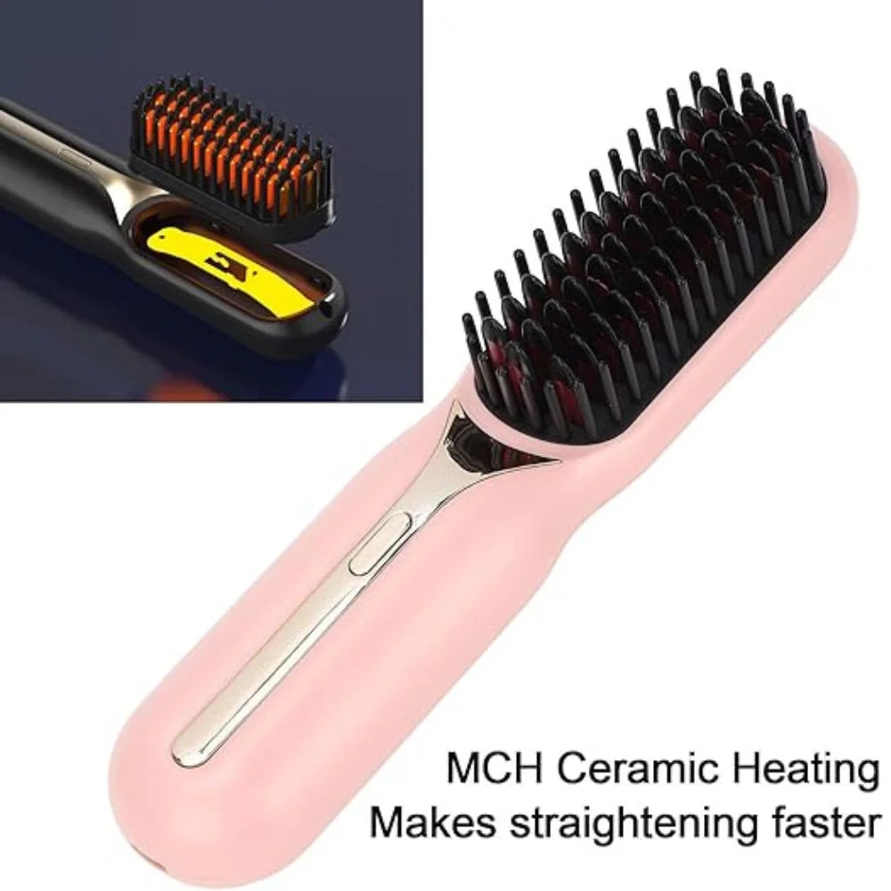 Escova Alisadora Portátil | Liso 2x Mais Rápido com Tecnologia de Proteção