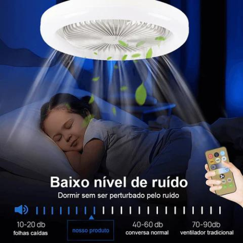 Luminária com ventilador de teto