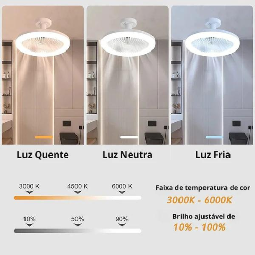 Luminária com ventilador de teto