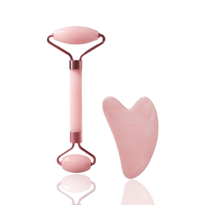 Kit Massagem Facial de Quartzo Rosa